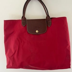 Red Longchamp Hand Tote bag